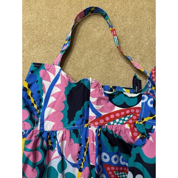 J. Crew Apron Maxi Dress Ratti Kaleidoscope Floral Size 10 - Picture 3 of 10